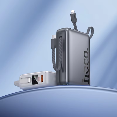 Picture of HOCO Q39 22.5W 20000mAh with Two Built-in Cables PD Fast Charging Power Bank for iPhone 16 Pro Max & others, Also Charge 4 Devices at Once