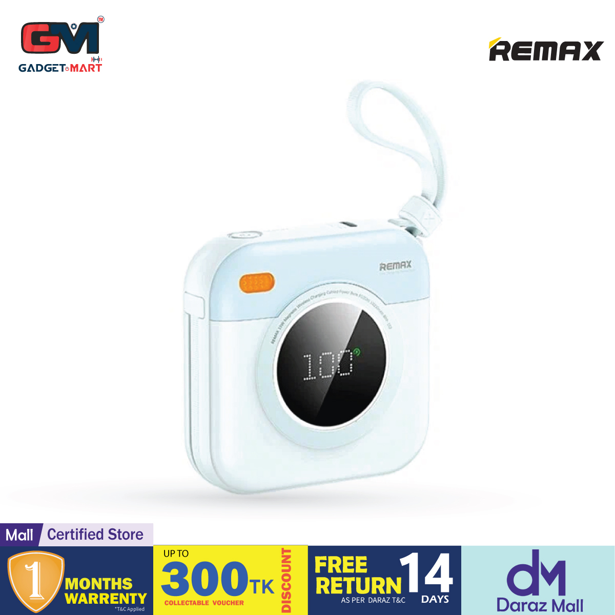 Picture of REMAX RPP-152 15W Magnetic Wireless And PD 20W Fast Charging Digital Display 10000mAh PowerBank With Cable