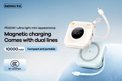 Picture of REMAX RPP-152 15W Magnetic Wireless And PD 20W Fast Charging Digital Display 10000mAh PowerBank With Cable