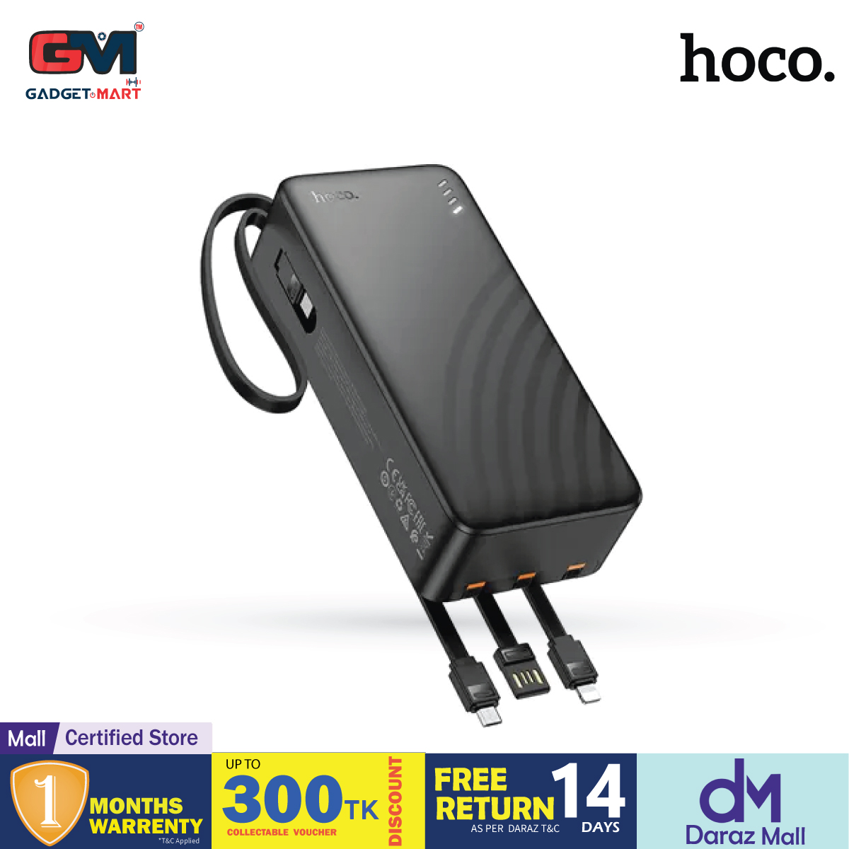 Picture of Hoco J146B Night Tide 30000mAh Power Bank with 4 Cables