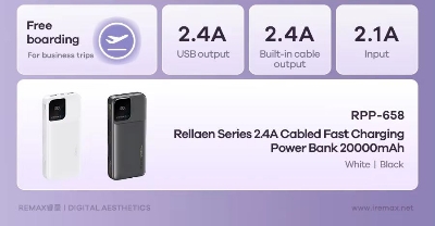 Picture of REMAX RPP-658 Rellaen Series 20000mAh Fast Charging Power Bank(2.4A) - Black