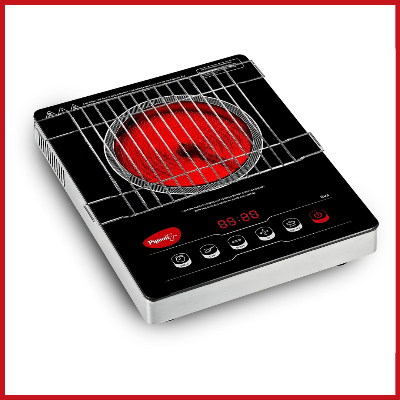 Picture of Pigeon Eva Plus 2000W 3-Ring Infrared Cooker with Time Control, Fire Choice Option, and Feather Touch Operation (Best price)