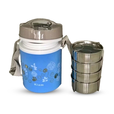 Picture of Kiam Monalisa Steel Hot Tiffin Carrier Lunch Pot - Box - Tiffin Box For Office