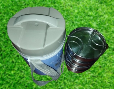 Picture of Kiam Monalisa Steel Hot Tiffin Carrier Lunch Pot - Box - Tiffin Box For Office