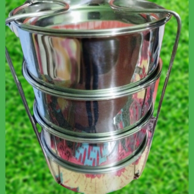 Picture of Kiam Monalisa Steel Hot Tiffin Carrier Lunch Pot - Box - Tiffin Box For Office