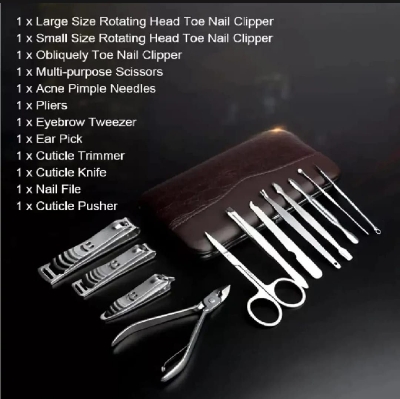 Picture of Manicure Set Pedicure Nail Clippers 12 Pieces Stainless Steel Professional