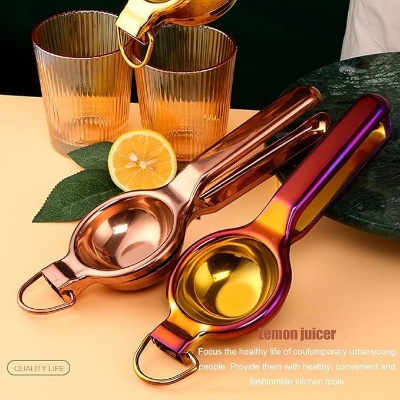 Picture of Lemon Squeezer Stainless Steel Press, Hand Juicer, Ergonomic Ultra Long Handle Juicer, Hand Held Squeezer, Lemon Squeezer Juicer, Stainless Steel Juicer Hand Press for Lemon Lime Citrus for(Rose Gold)