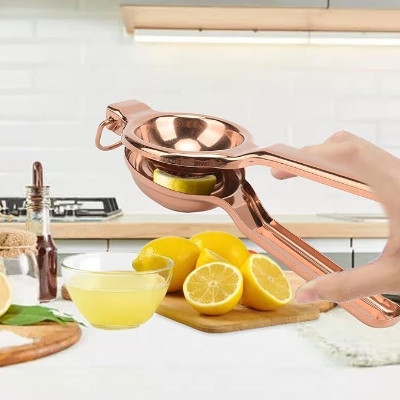 Picture of Lemon Squeezer Stainless Steel Press, Hand Juicer, Ergonomic Ultra Long Handle Juicer, Hand Held Squeezer, Lemon Squeezer Juicer, Stainless Steel Juicer Hand Press for Lemon Lime Citrus for(Rose Gold)