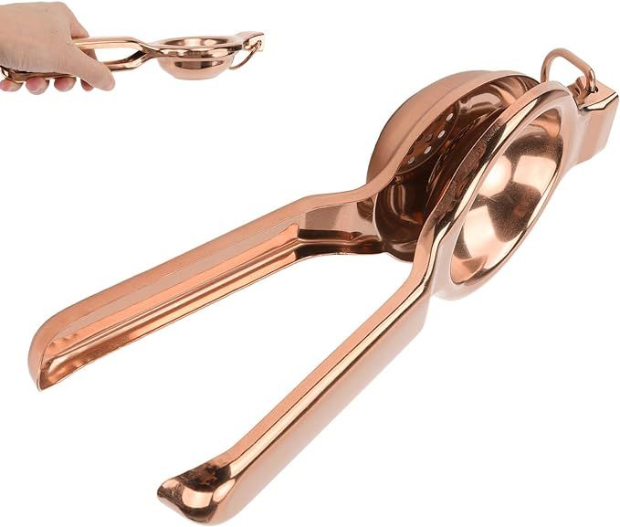 Picture of Lemon Squeezer Stainless Steel Press, Hand Juicer, Ergonomic Ultra Long Handle Juicer, Hand Held Squeezer, Lemon Squeezer Juicer, Stainless Steel Juicer Hand Press for Lemon Lime Citrus for(Rose Gold)