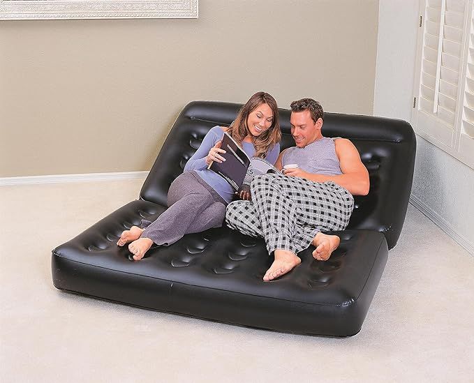 Picture of Bestway 5 in 1 Inflatable Double Air Bed with Free Electric Auto Pumper, 5 IN 1 Air Couch