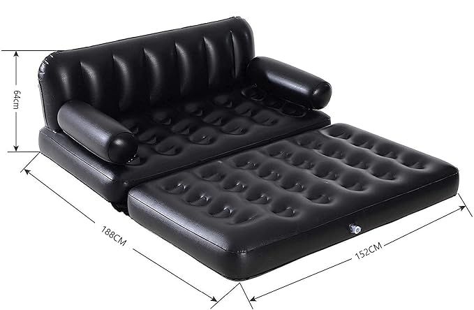 Picture of Bestway 5 in 1 Inflatable Double Air Bed with Free Electric Auto Pumper, 5 IN 1 Air Couch