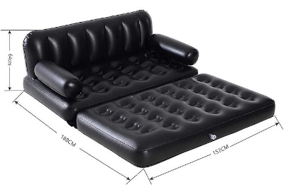 Picture of Bestway 5 in 1 Inflatable Double Air Bed with Free Electric Auto Pumper, 5 IN 1 Air Couch