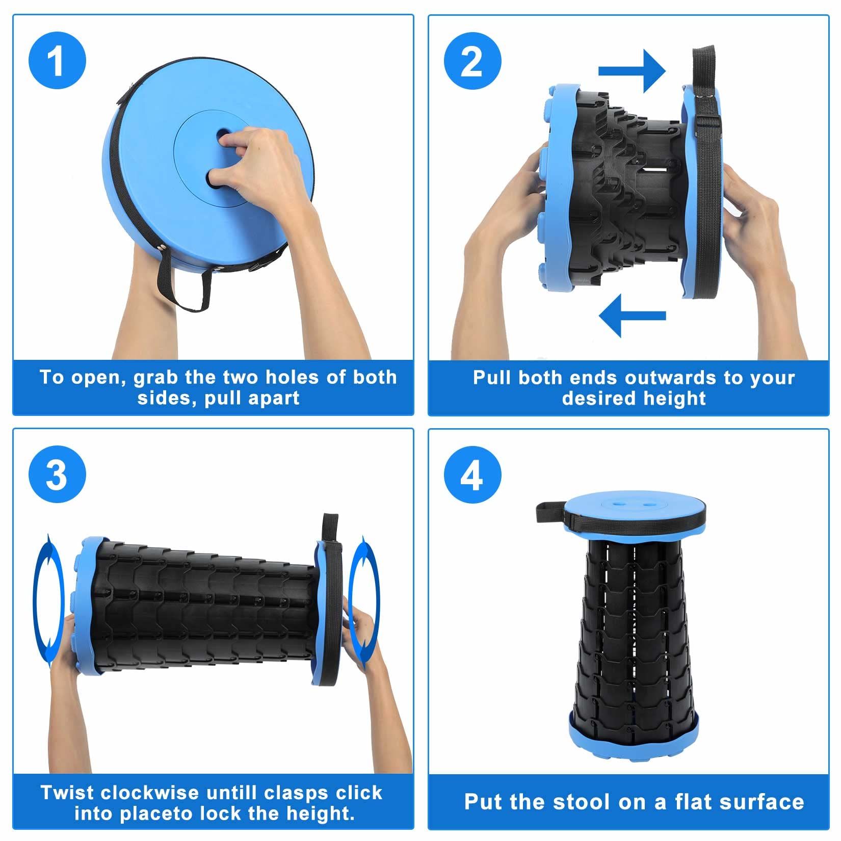 Picture of Magic Stool-Portable Folding Camping Chair Adjustable Height Plastic Fishing Chair