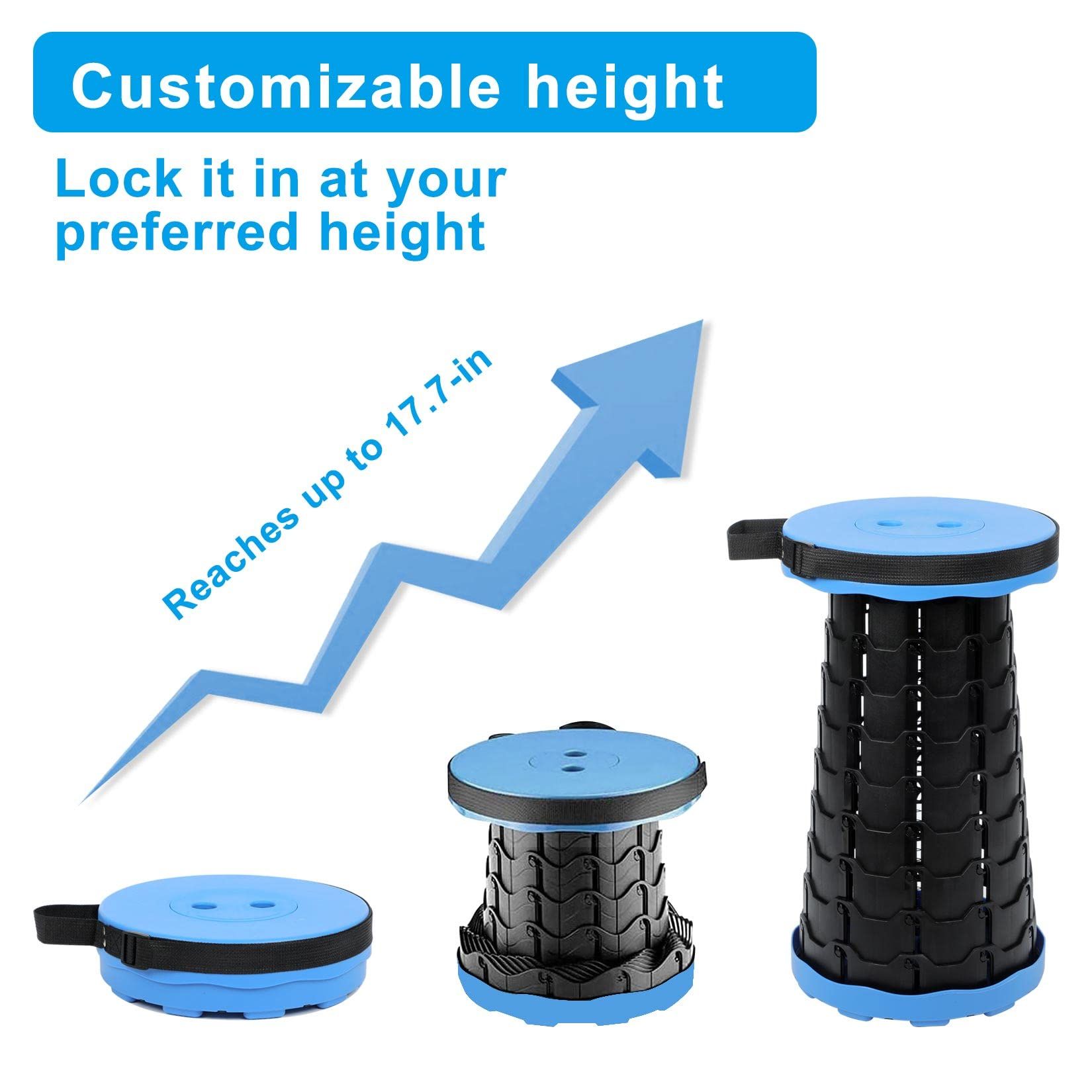 Picture of Magic Stool-Portable Folding Camping Chair Adjustable Height Plastic Fishing Chair