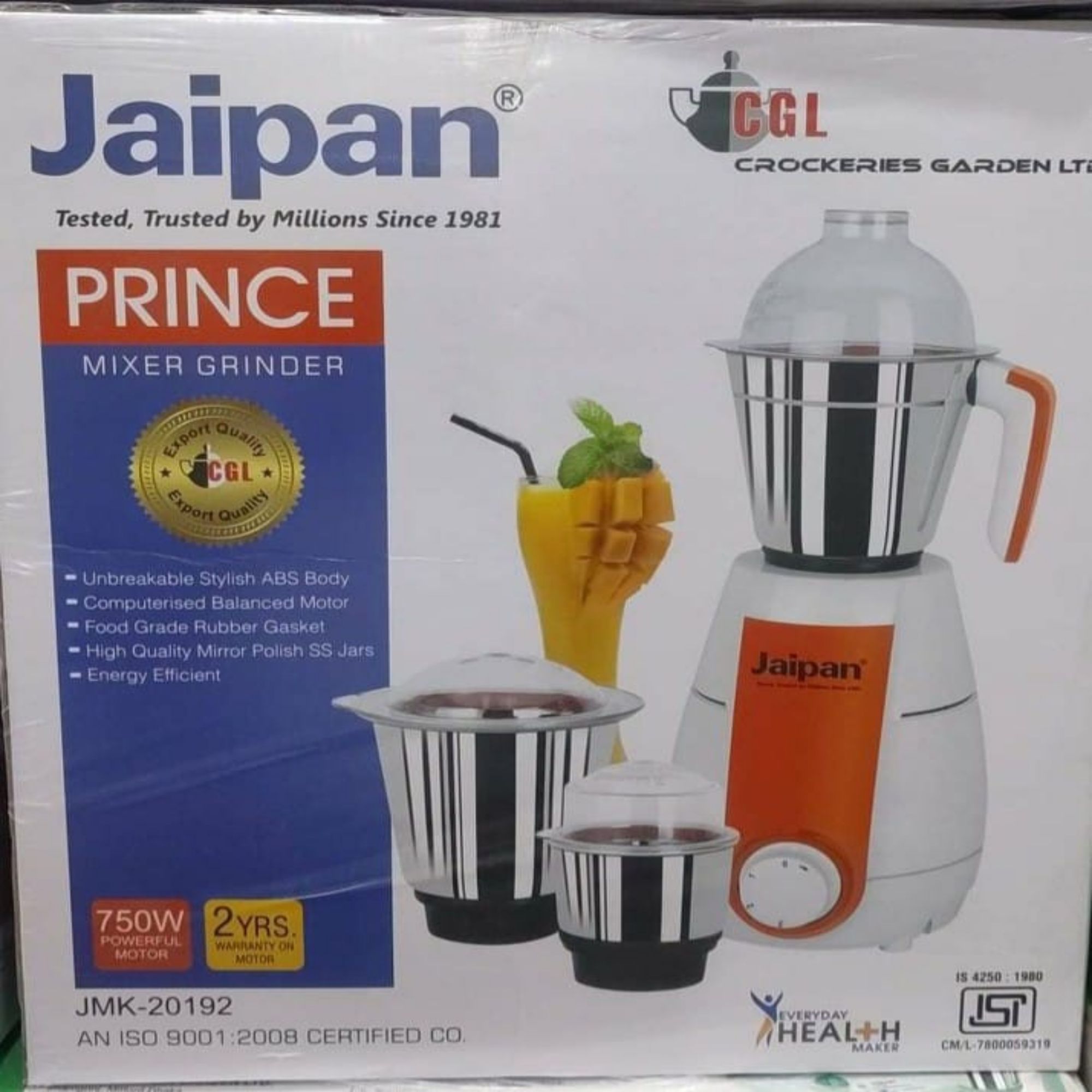 Picture of Jaipan Prince 3-in-1 Blender, Best Jaipan 750w Mixer & Grinder