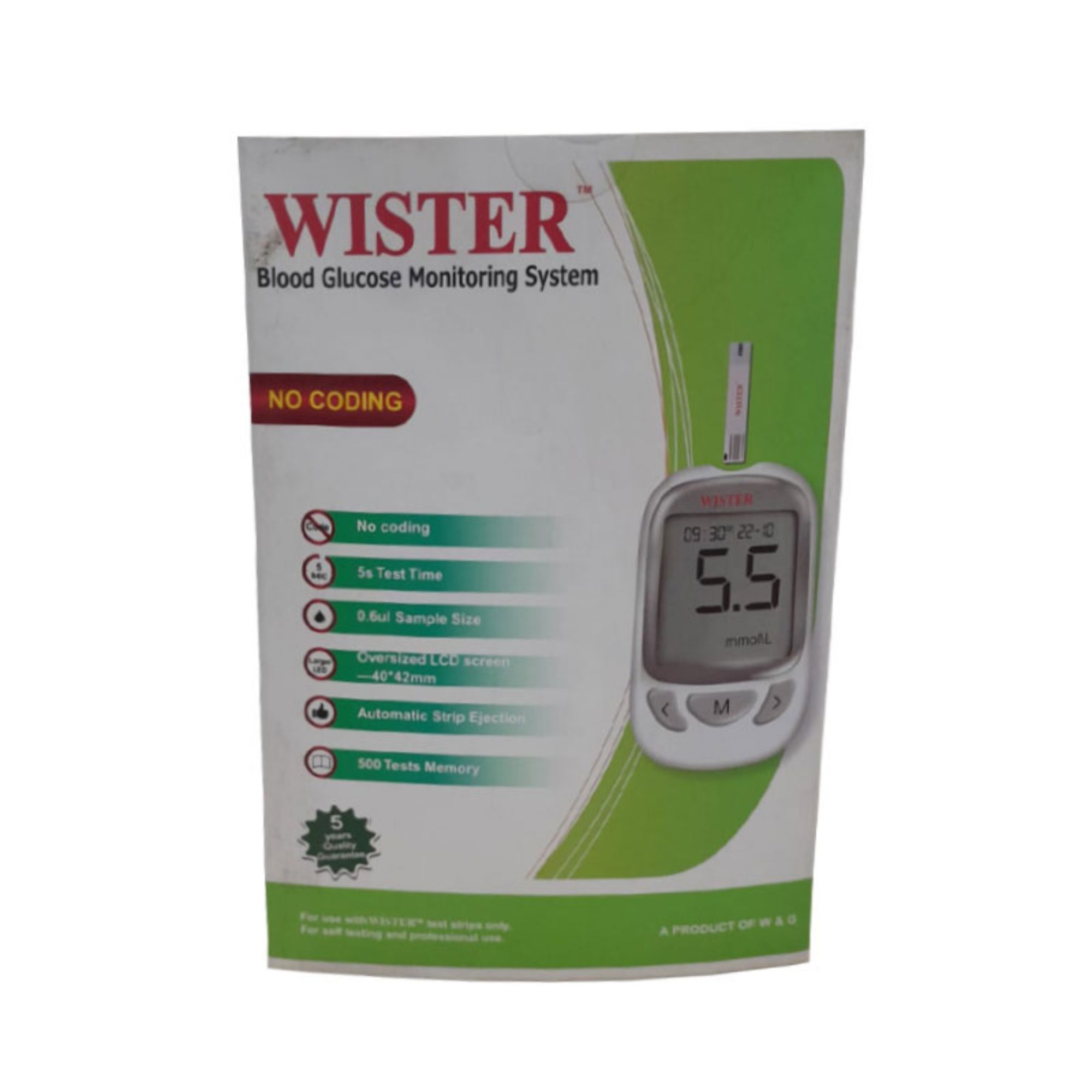 Picture of WISTER Blood Glucose Monitor Machine Full Set Original