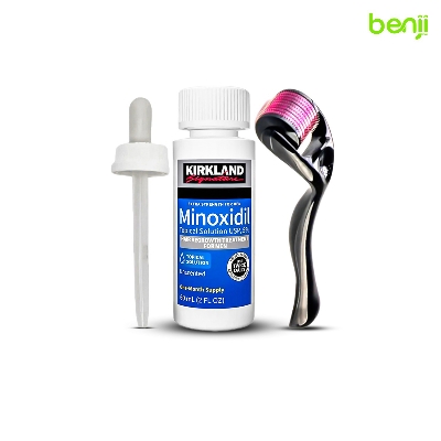 Picture of Kirkland Signature Topical Minoxidil 5% Extra Strength for Men Hair Regrowth Treatment with Derma Roller - 1 Month Supply