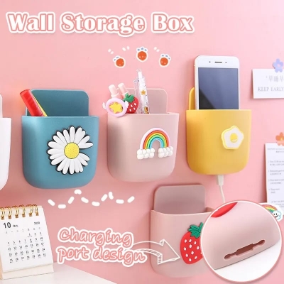 Picture of Cute Sticker Wall Mount Phone Charging Plug Holder