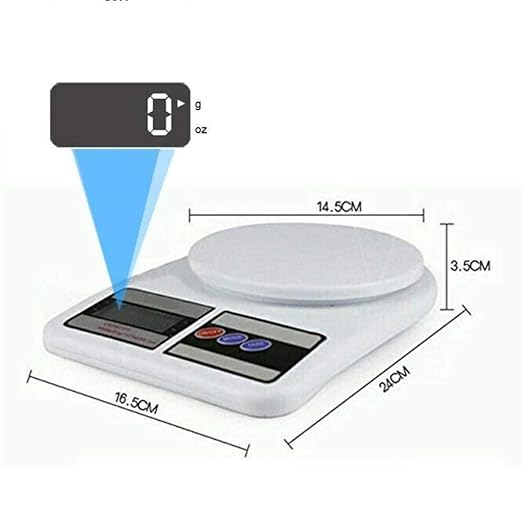 Picture of Digital Kitchen Scale 500g-10Kg || Electronic Kitchen Scale - Digital Kitchen Weighing Scale & Electronic Digital Scale Food Weight Machine for Diet, Nutrition, Health, Fitness, Baking & Cooking With LCD Display,