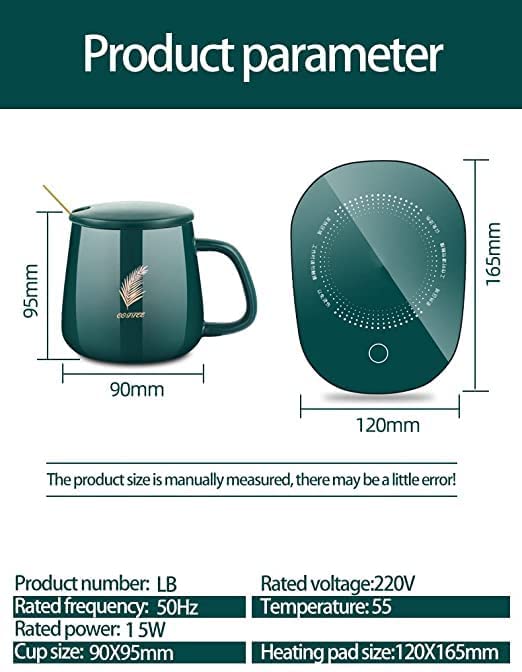 Picture of Coffee Mug Warmer Timer Heating Coaster Smart Thermostatic Heating Pad Hot Plate Hot Milk Coffee Cup Warmer