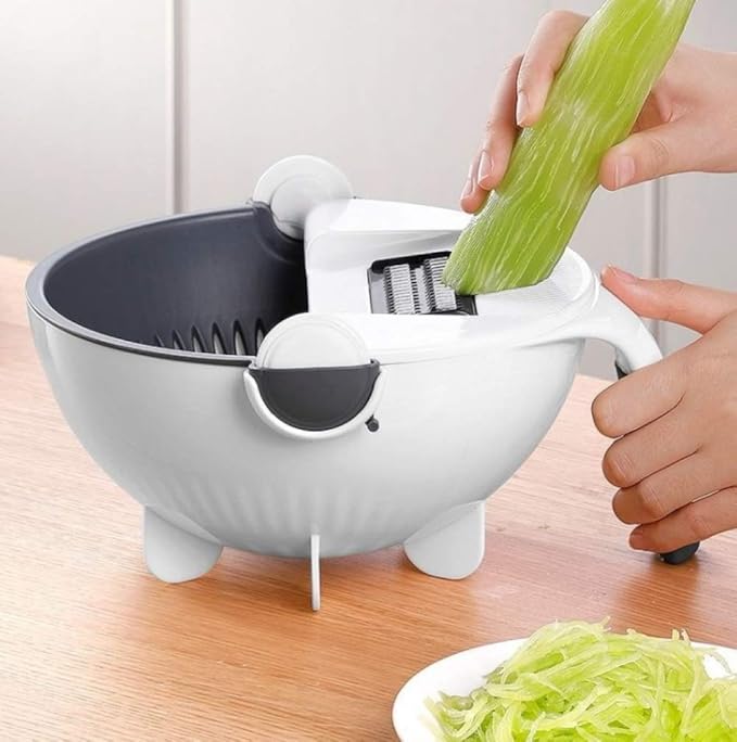 Picture of Magic Multifunction Vegetable Cutter with Drain Basket Kitchen Vegetable Fruit Chopper Grater