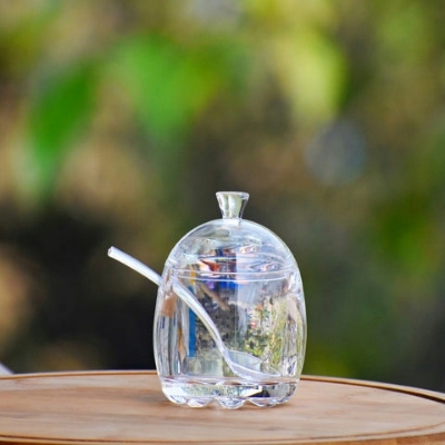 Picture of Salt Pot - Acrylic Spice Jam Jar With Spoon