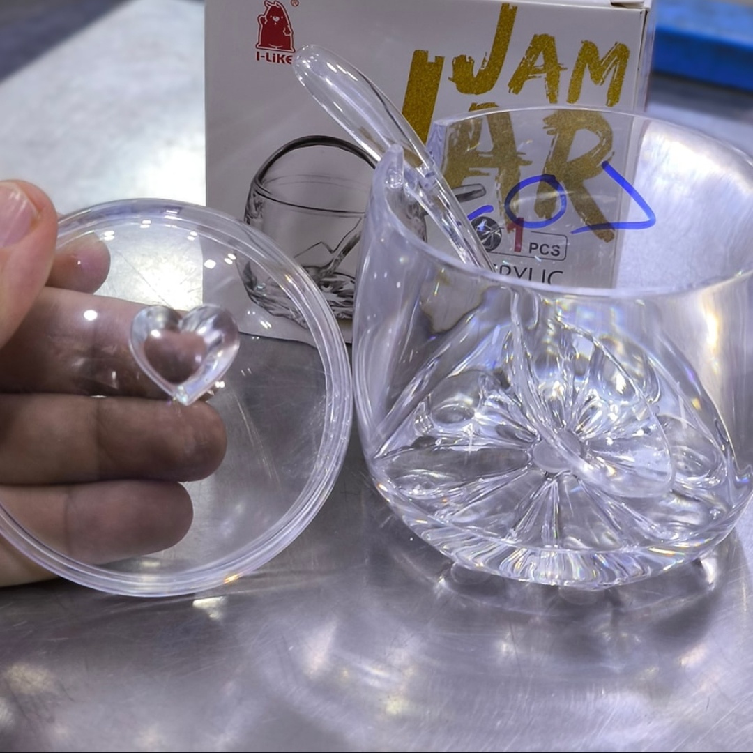 Picture of Salt Pot - Acrylic Spice Jam Jar With Spoon