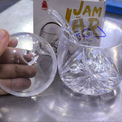 Picture of Salt Pot - Acrylic Spice Jam Jar With Spoon