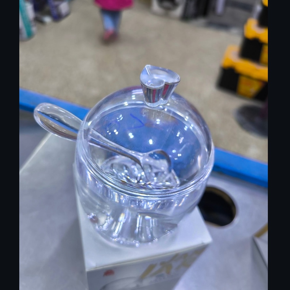 Picture of Salt Pot - Acrylic Spice Jam Jar With Spoon