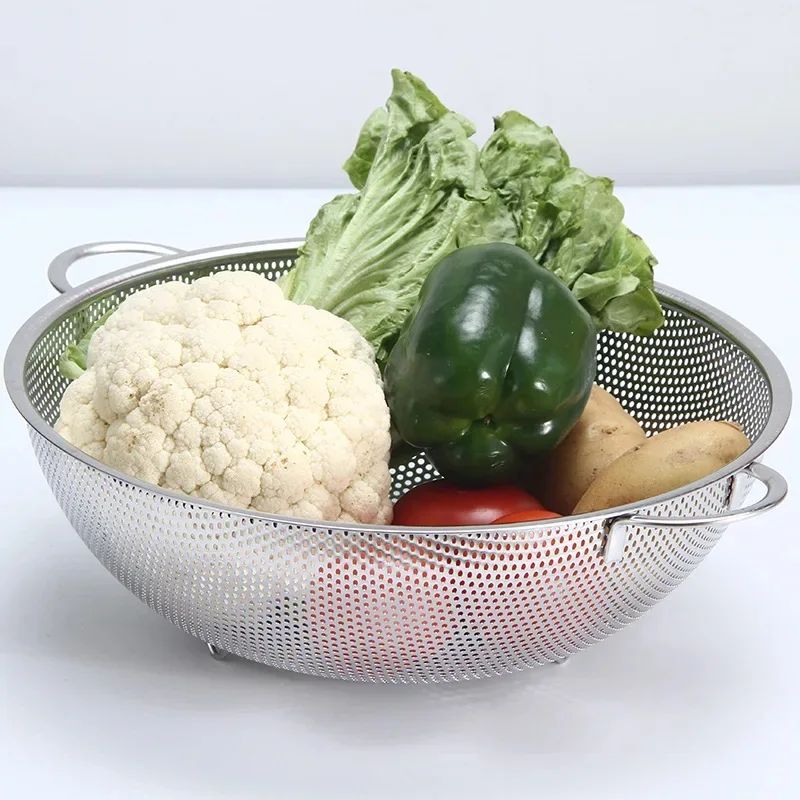 Picture of Stainless Steel Kitchen Sink Fine Mesh & Strong Handle Food Basket 6 Pcs set