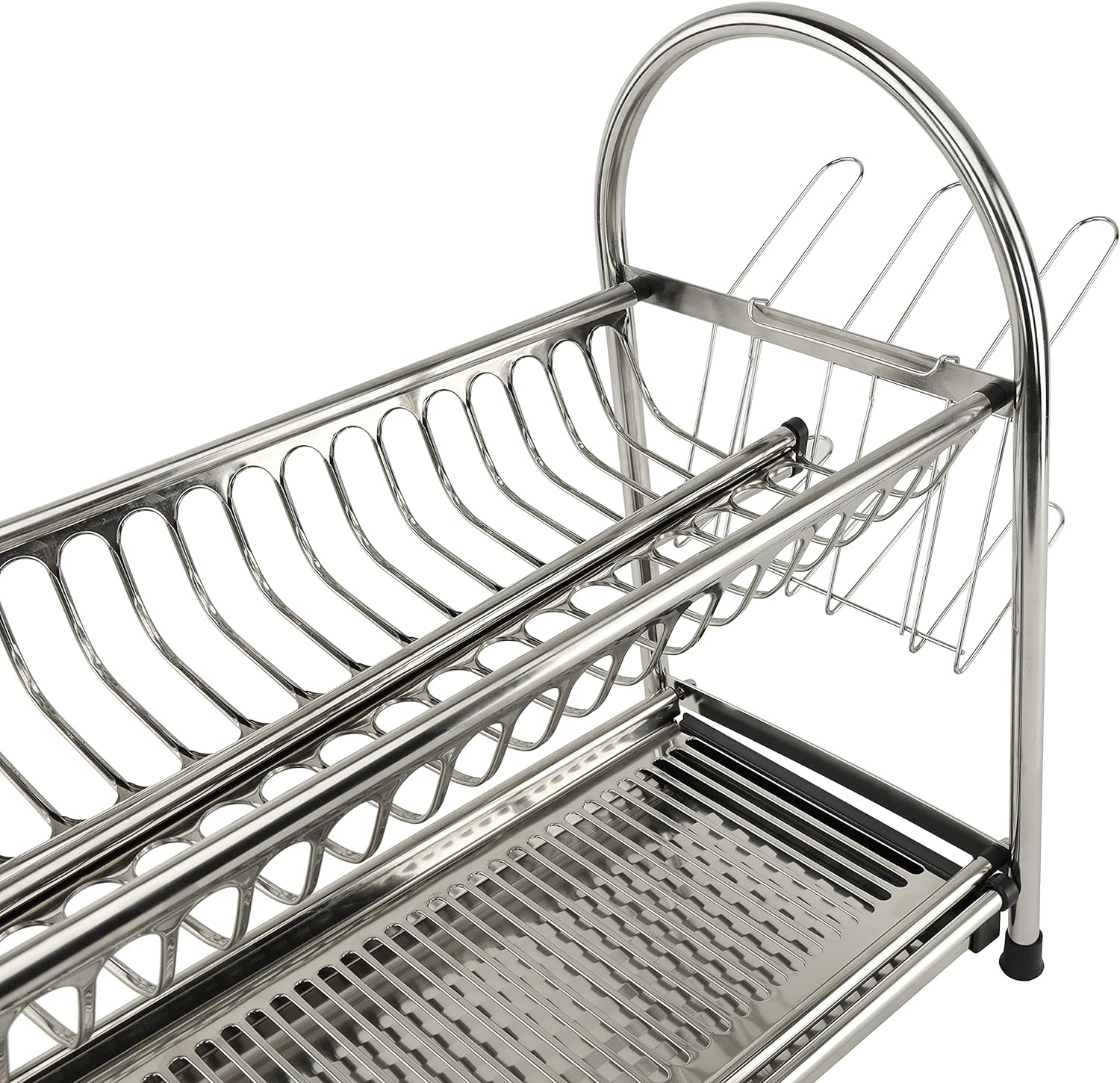 Picture of 2 Layer Stainless Steel Dish Rack - Large Capacity Rack With Removable Drip Tray