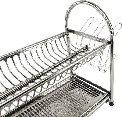 Picture of 2 Layer Stainless Steel Dish Rack - Large Capacity Rack With Removable Drip Tray