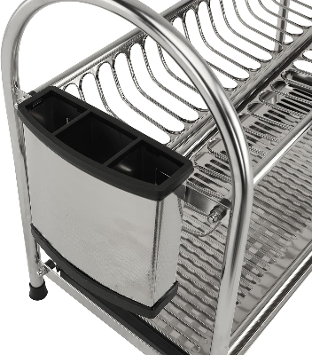 Picture of 2 Layer Stainless Steel Dish Rack - Large Capacity Rack With Removable Drip Tray
