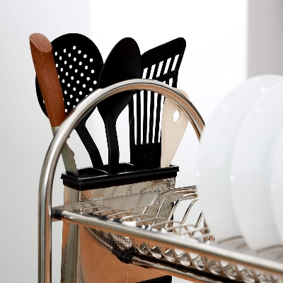 Picture of 2 Layer Stainless Steel Dish Rack - Large Capacity Rack With Removable Drip Tray