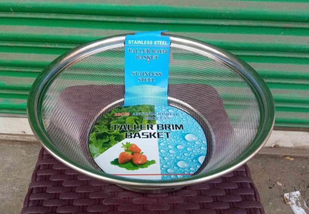 Picture of Chakni/Strainer/Filter/Taller Brim Basket/Rice Filter -Stainless Steel-(25cm)
