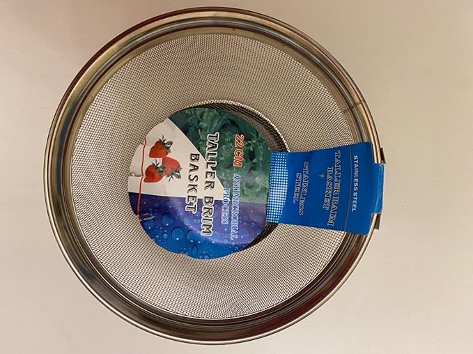 Picture of Chakni/Strainer/Filter/Taller Brim Basket/Rice Filter -Stainless Steel-(25cm)