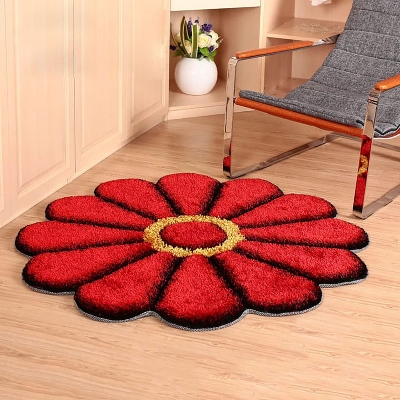 Picture of Living Room & Bedroom Floor Mats/ Door Matts/ Soft Non-slip Carpet/ Flower shaped matts || Papos Sunflower Design with Anti Slip Canvas Backing Door Mat, Bathroom, Office, Home, Kitchen Mat