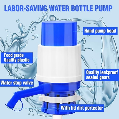Picture of Manual Water Dispenser Pump For 20 Liter Bottle Can Easy Portable Hand Press Dispenser Pump For Universal 2-5 Gallon Bottle Can