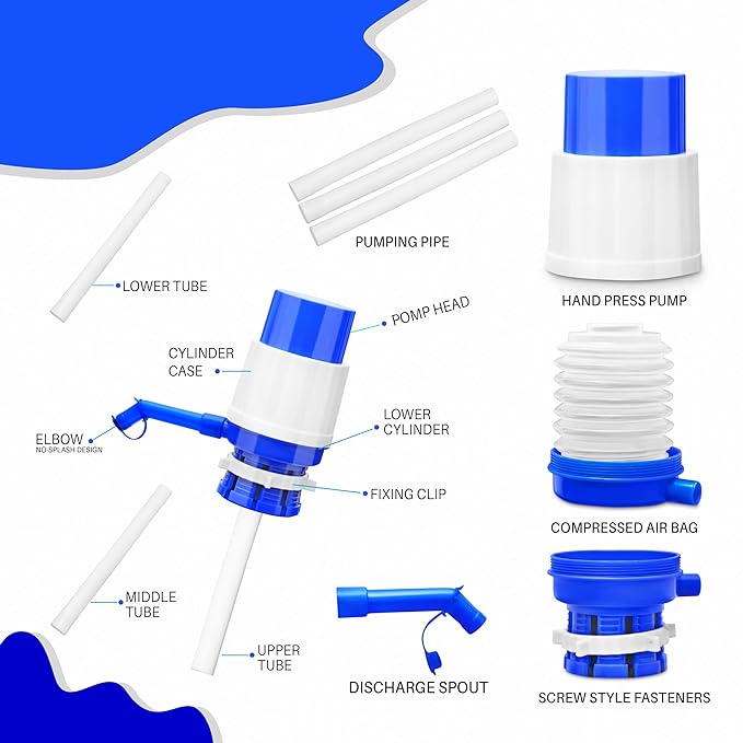 Picture of Manual Water Dispenser Pump For 20 Liter Bottle Can Easy Portable Hand Press Dispenser Pump For Universal 2-5 Gallon Bottle Can