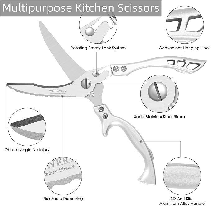 Picture of Powerful Chicken Bone Scissors Stainless Steel Portable Chicken Duck Fish Cutter For Kitchen Accessories