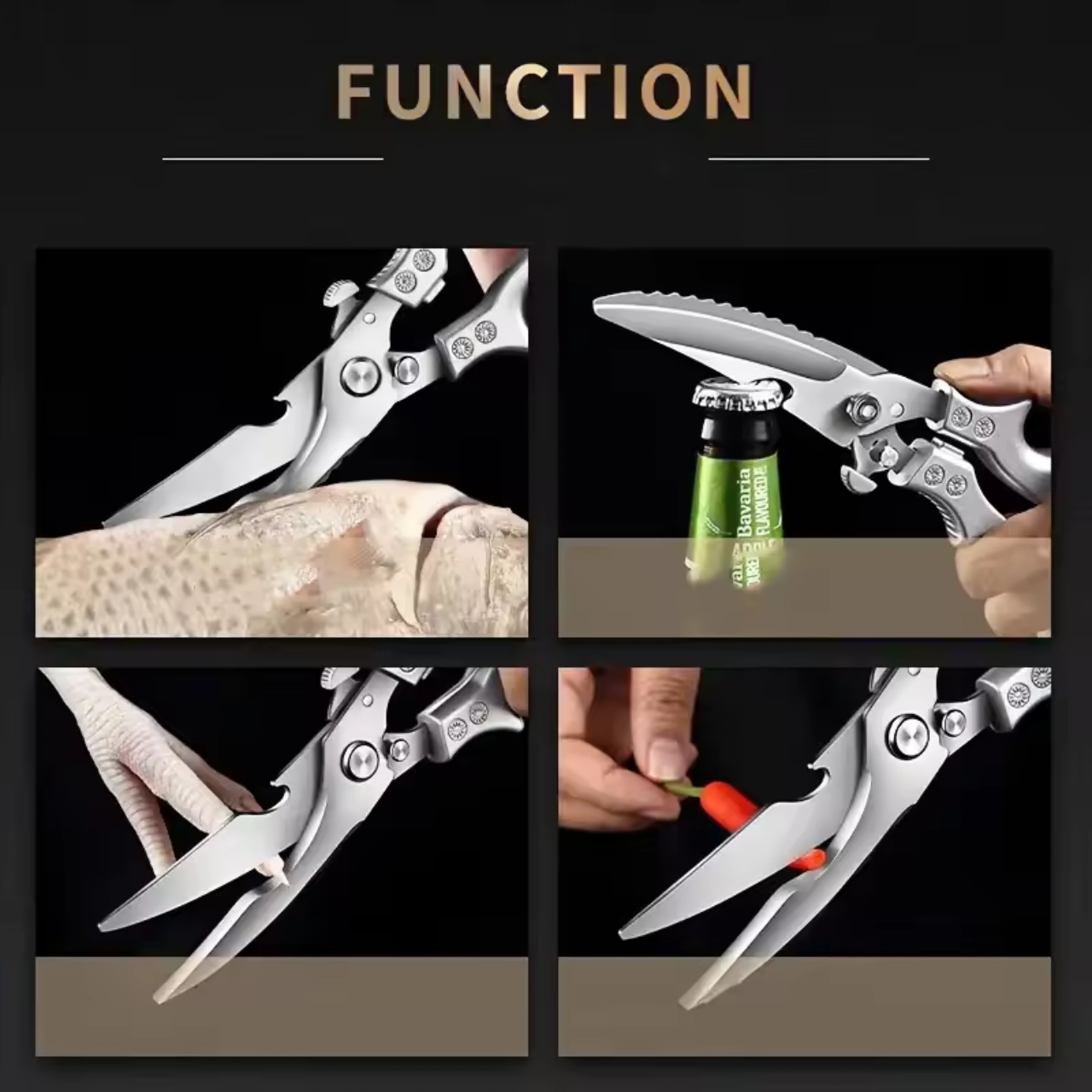 Picture of Powerful Chicken Bone Scissors Stainless Steel Portable Chicken Duck Fish Cutter For Kitchen Accessories