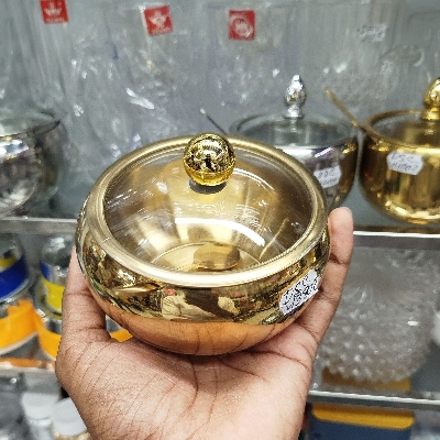 Picture of Stainless Steel Spice Jar Set with Glass Cover Spoon Organize Your Salt, Pepper, Sugar, and Spices in Stylistic Kitchen Storage, Salt pot