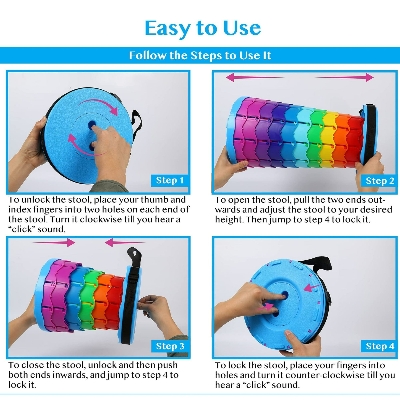 Picture of Magic Stool - Colorful Retractable Stool, Portable Telescopic Stool, Portable Camping Foldable Chair Telescopic Stools Seat for Outdoor Chairs Camping Stool