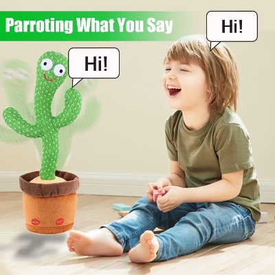 Picture of Dancing Cactus - Talking Cactus Stuffed Plush Toy Electronic Toy with Song Plush Cactus Potted Toy Early Education Toy For kids