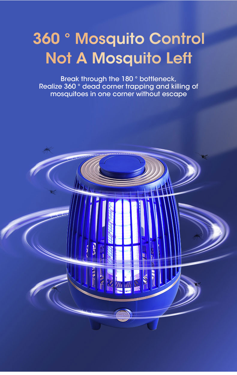 Picture of Mosquito Killer Lamp - Electric Shock Mosquito Killer Lamp USB Fly Trap Insect Killer Repellent Anti Mosquito Trap For Bedroom Outdoor Desk Stand