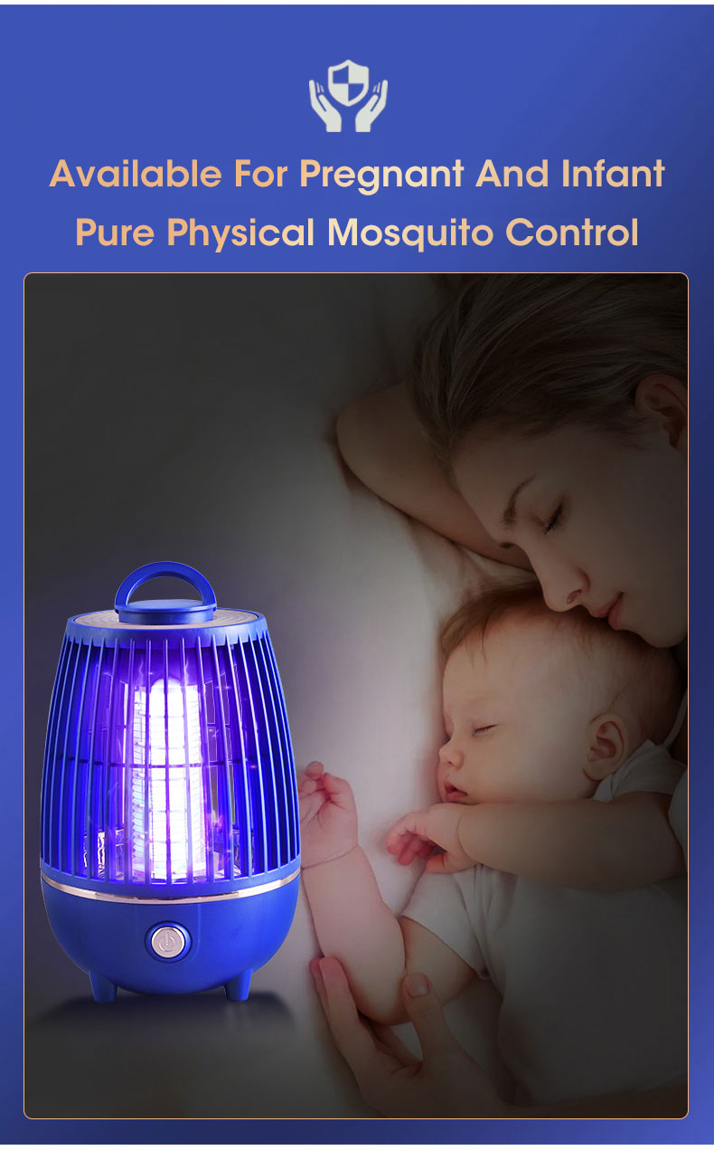 Picture of Mosquito Killer Lamp - Electric Shock Mosquito Killer Lamp USB Fly Trap Insect Killer Repellent Anti Mosquito Trap For Bedroom Outdoor Desk Stand