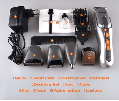Picture of Kemei KM-680A 8 In 1 Gromming Kit Hair Clipper For Shaving, Chin, Nose, Ear And Full Body || Professional Personal Care Kit Hair Trimmer & Clippers & Shaver