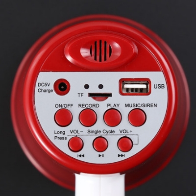 Picture of Hand Mike Speaker - Hand Mic, Handheld Megaphone with Recorder USB and Memory Card Input for Announcing; Talk; Record; Play; Siren; Music with Battery and Charger