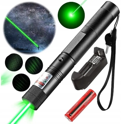 Picture of High Power Laser Light - USB Rechargeable Green Laser Pointer, 2000 Metres Laser Pointer High Power Pen, Cat Laser Toy, Long Range Green Laser Pointer for Presentations, Stargazing, Hiking (Green Light)