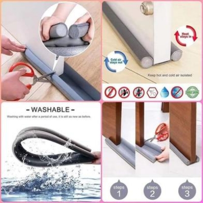 Picture of Door Draft and Dust Stopper Door Air Stopper Door Bottom Sealing Strip, Weather Stripping Noise Blocker Window Breeze Blocker Adjustable Door Draft Blocker
